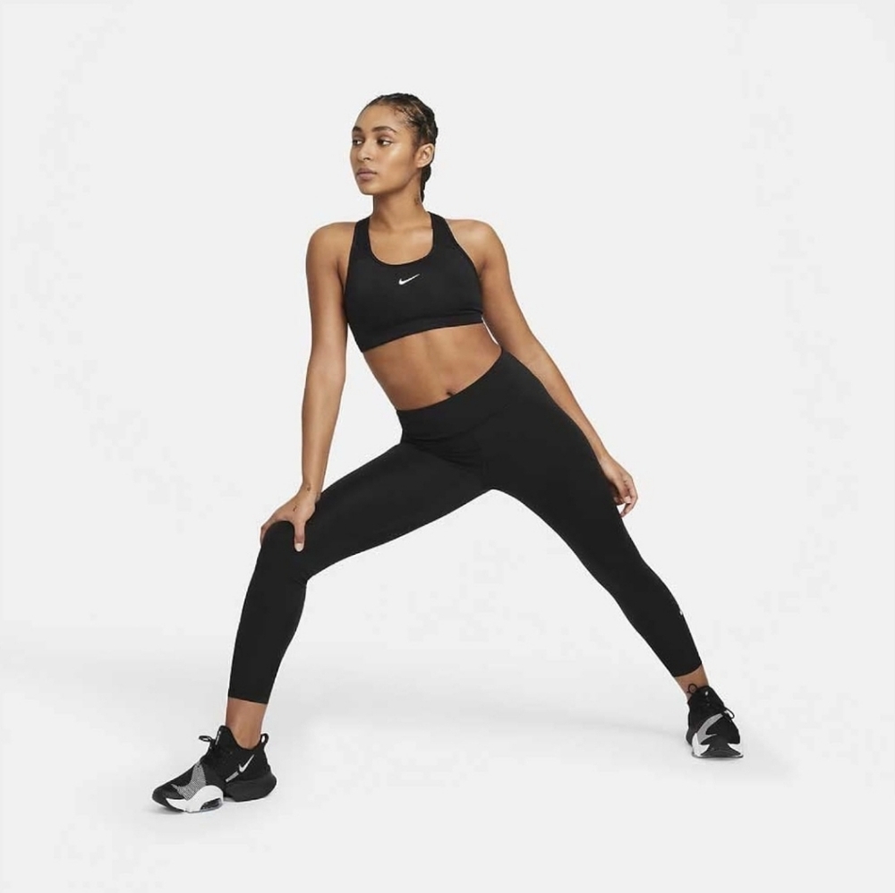Nike One Dri Fit Training Leggings Womens XS Black Mid-Rise Crop Athletic Sports